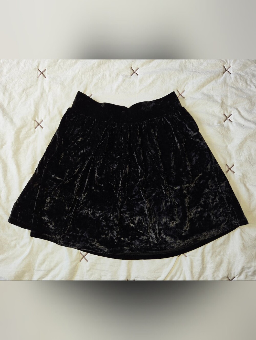 Black Velvet A-Line Skirt